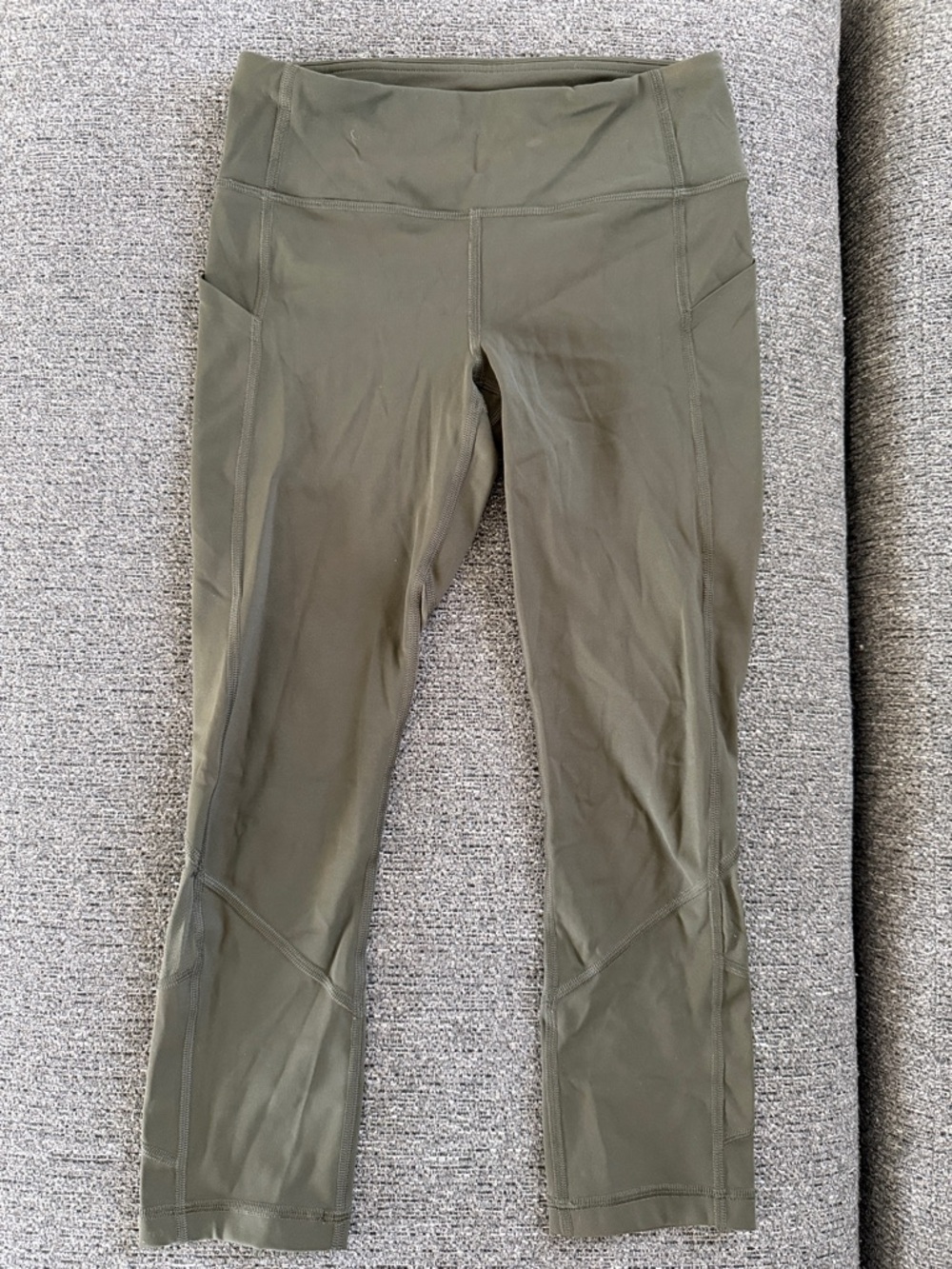 Lululemon Olive Green High-Waist Workout Leggings
